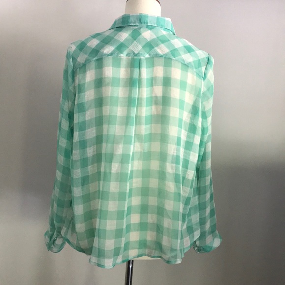 🌟2XHP🌟Free People Boxy Gingham Check Top - Picture 5 of 7
